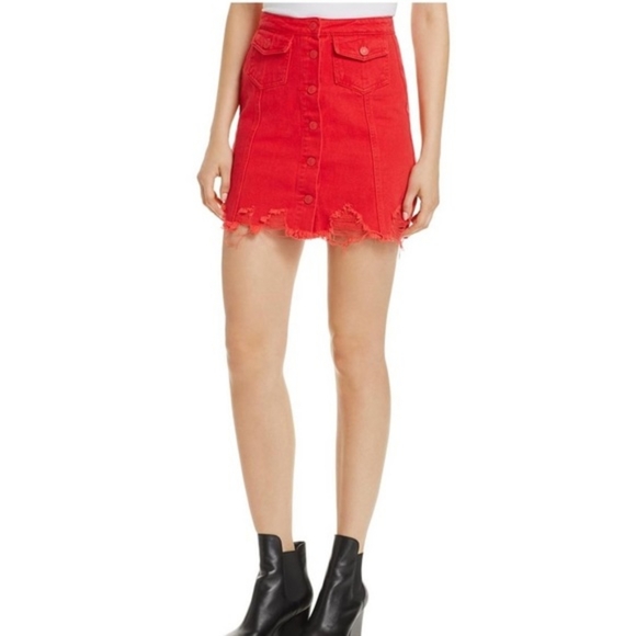 Sunset + Spring | Distressed Denim Mini Skirt - Picture 7 of 7